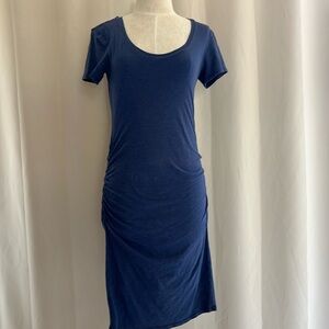 EUC Velvet cotton dress with ruching size Small
